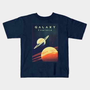 Space Adventure Vintage Travel Poster Kids T-Shirt